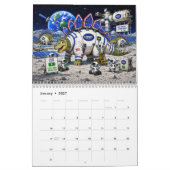 Lustiger Dinosaurier-Astronaut-Wandkalender  Kalender (Jan 2027)