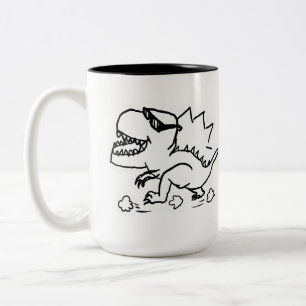 Lustiger Dinosaurier Becher - Cooler T-Rex mit Son Zweifarbige Tasse