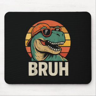Lustiger Dinosaurier Bruh Meme Vintage T-Rex Mousepad