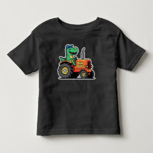 Lustiger Dinosaurier fährt Traktor Dino Power Kleinkind T-shirt