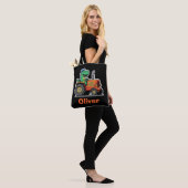 Lustiger Dinosaurier fährt Traktor Dino Power Tasche (Am Model)