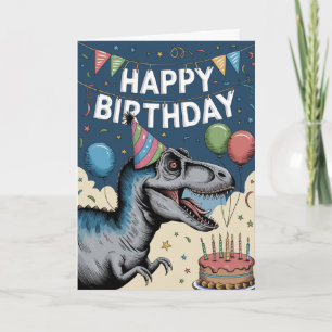 Lustiger Dinosaurier-Geburtstag Karte