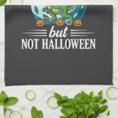 Lustiger Dinosaurier Halloween Hexe Grafik Geschirrtuch (Gefaltet)