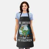 Lustiger Dinosaurier Halloween Hexe Grafik Schürze (Getragen)