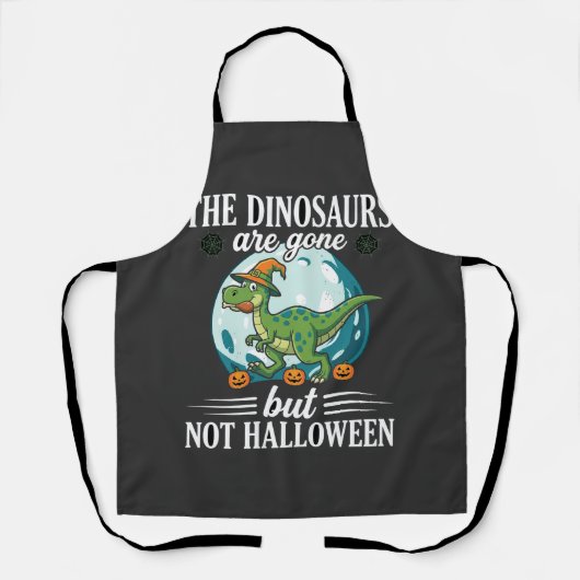 Lustiger Dinosaurier Halloween Hexe Grafik Schürze (Vorderseite)