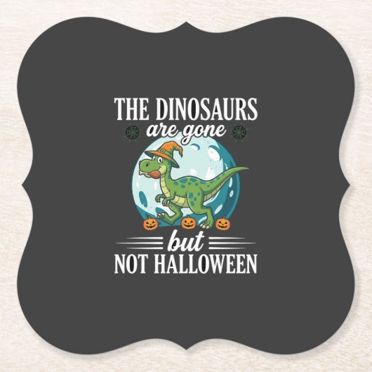 Lustiger Dinosaurier Halloween Hexe Grafik Untersetzer (Vorderseite)