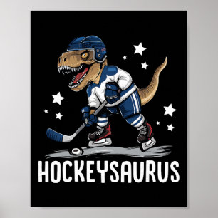 Lustiger Dinosaurier-Hockey-Kinder-Hockeyjunge Hoc Poster