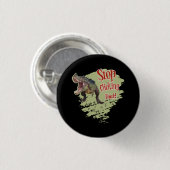 Lustiger Dinosaurier Hör auf zu klicken Button (Vorne & Hinten)