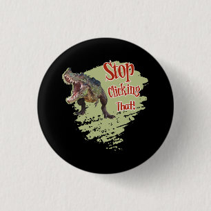 Lustiger Dinosaurier Hör auf zu klicken Button