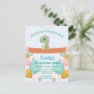 Lustiger Dinosaurier Kajaks Geburtstagsfeier DIY N Postkarte