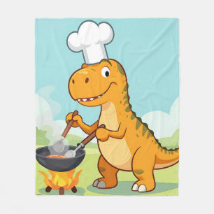 Lustiger Dinosaurier-Koch Fleecedecke