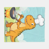 Lustiger Dinosaurier-Koch Fleecedecke (Vorderseite (Horizontal))