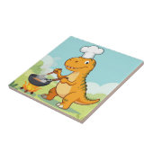 Lustiger Dinosaurier-Koch Fliese (Seite)