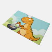 Lustiger Dinosaurier-Koch Fußmatte (Schrägansicht)