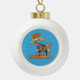 Lustiger Dinosaurier Kunstlehrer Kreativer Klassen Keramik Kugel-Ornament
