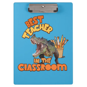 Lustiger Dinosaurier Kunstlehrer Kreativer Klassen Klemmbrett