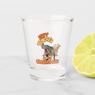 Lustiger Dinosaurier Kunstlehrer Kreativer Klassen Schnapsglas