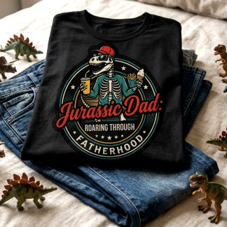 Lustiger Dinosaurier Papa Vatertag T-Shirt