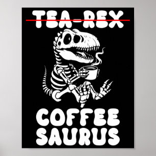 Lustiger Dinosaurier-Skelett-Kostüm Goth Tea-Rex Poster