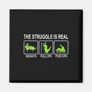 Lustiger Dinosaurier Sport Fitnessstudio Bankdrück Magnet