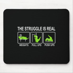 Lustiger Dinosaurier Sport Fitnessstudio Bankdrück Mousepad