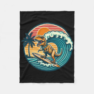 Lustiger Dinosaurier-Surfboard-Strand-Sommer-Surfe Fleecedecke