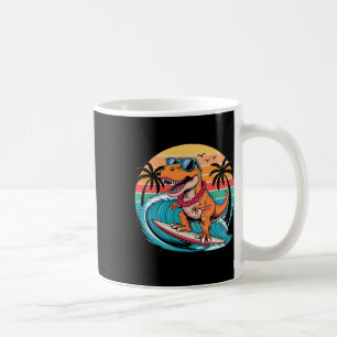Lustiger Dinosaurier-Surfboard-Strand-Sommer-Surfe Kaffeetasse