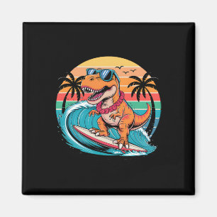 Lustiger Dinosaurier Surfboard Strand Sommer Surfe Magnet