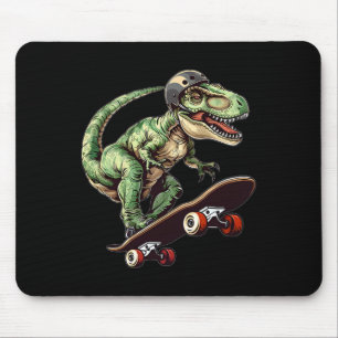 Lustiger Dinosaurier T Rex auf Skateboard Skateboa Mousepad