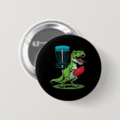 Lustiger Dinosaurier T-Rex Disc-Golf-Spieler Sket Button (Vorne & Hinten)