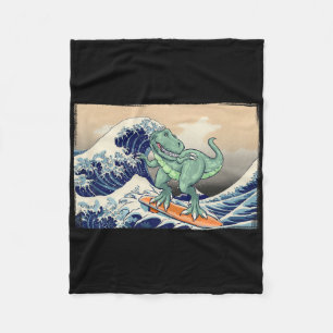 Lustiger Dinosaurier, T Rex Surfen, Dinosaurier Ku Fleecedecke