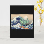 Lustiger Dinosaurier, T Rex Surfen, Dinosaurier Ku Karte (Gelbe Blume)