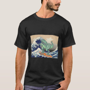 Lustiger Dinosaurier, T-Rex Surfen, Dinosaurier-Ku T-Shirt