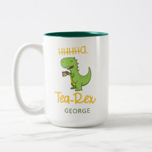 Lustiger Dinosaurier Tee Rex Tyrannosaurus Geburts Zweifarbige Tasse