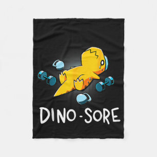 Lustiger Dinosaurier-Workout-Fitnessstudio Krafttr Fleecedecke