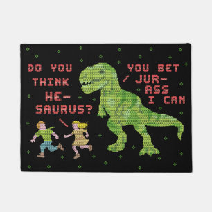 Lustiger Dinosaurier-Wortspiel-Spaß-Imitat-Strick Fußmatte