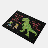 Lustiger Dinosaurier-Wortspiel-Spaß-Imitat-Strick Fußmatte (Schrägansicht)