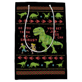 Lustiger Dinosaurier-Wortspiel-Spaß-Imitat-Strick Mittlere Geschenktüte