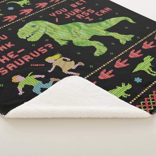 Lustiger Dinosaurier-Wortspiel-Spaß-Imitat-Strick Sherpadecke (3/4)