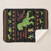 Lustiger Dinosaurier-Wortspiel-Spaß-Imitat-Strick Sherpadecke (Vorderseite (Horizontal))