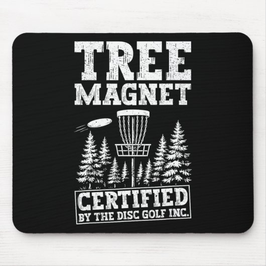 Lustiger Disc-Golf-Baum-Magnet  Mousepad (Vorne)