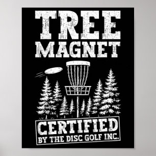 Lustiger Disc-Golf-Baum-Magnet Poster