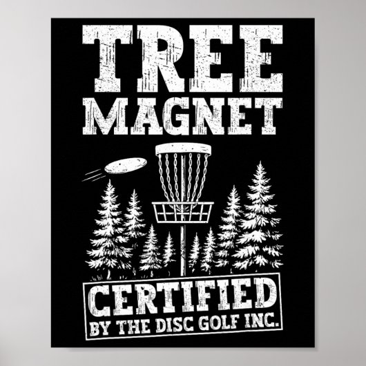 Lustiger Disc-Golf-Baum-Magnet Poster (Vorne)