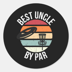 Lustiger Disc Golf Bester Onkel By Par Frisbee Dad Runder Aufkleber