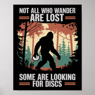 Lustiger Disc Golf Bigfoot Männer Frauen Disc Golf Poster
