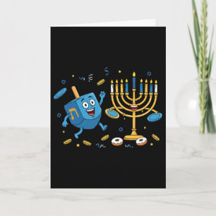 Lustiger Disc Golf Frisbee Dreidel Menorah Chanukk Karte