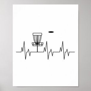 Lustiger Disc-Golf-Herzschlag Süße alternative Spo Poster