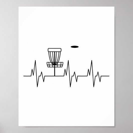 Lustiger Disc-Golf-Herzschlag Süße alternative Spo Poster (Vorne)