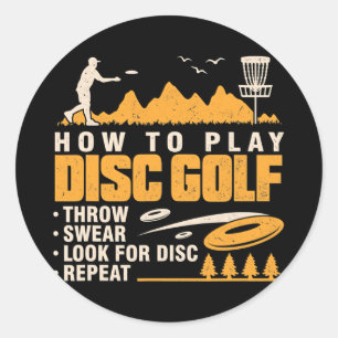 Lustiger Disc-Golf Männer Frauen Vintage Retro-Dis Runder Aufkleber
