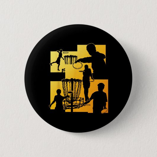 Lustiger Disc-Golf-Spieler Cool Flying Disk Sports Button (Vorderseite)